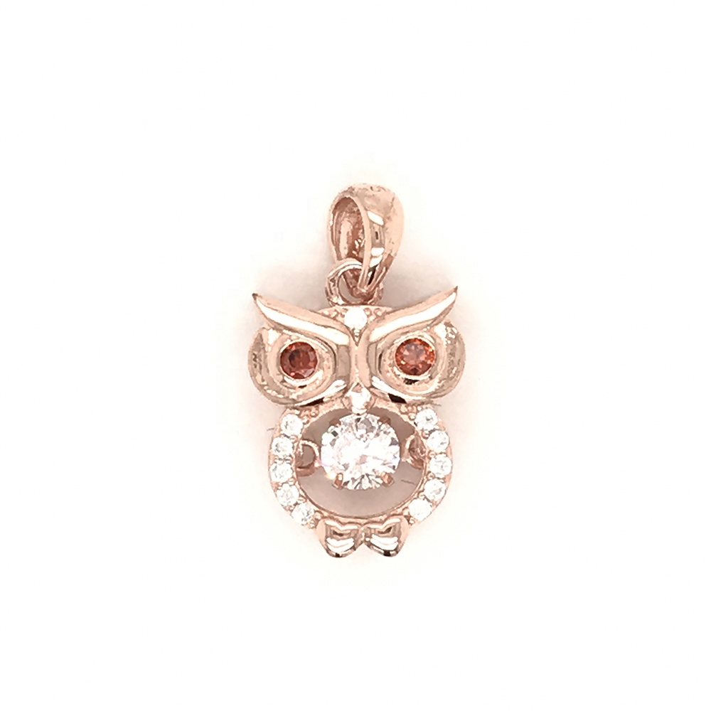 925 SterlingSilver Charm Owl Necklace Set, Crystal Nature Stone Owl Pendant Necklace, Locket Owl Necklace Diamond