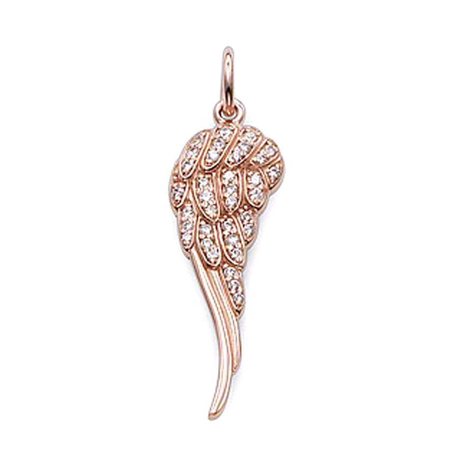 AAA cz feathers filled wing rose gold plated jewellery