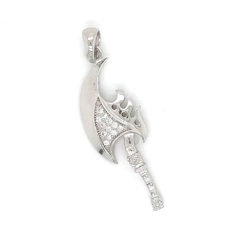 925 Silver Jewelry With Cz Stone, Fashion Cz Stone Jewelry Bridal Necklace, Micro Pave Charms Axe Cz Necklace Set