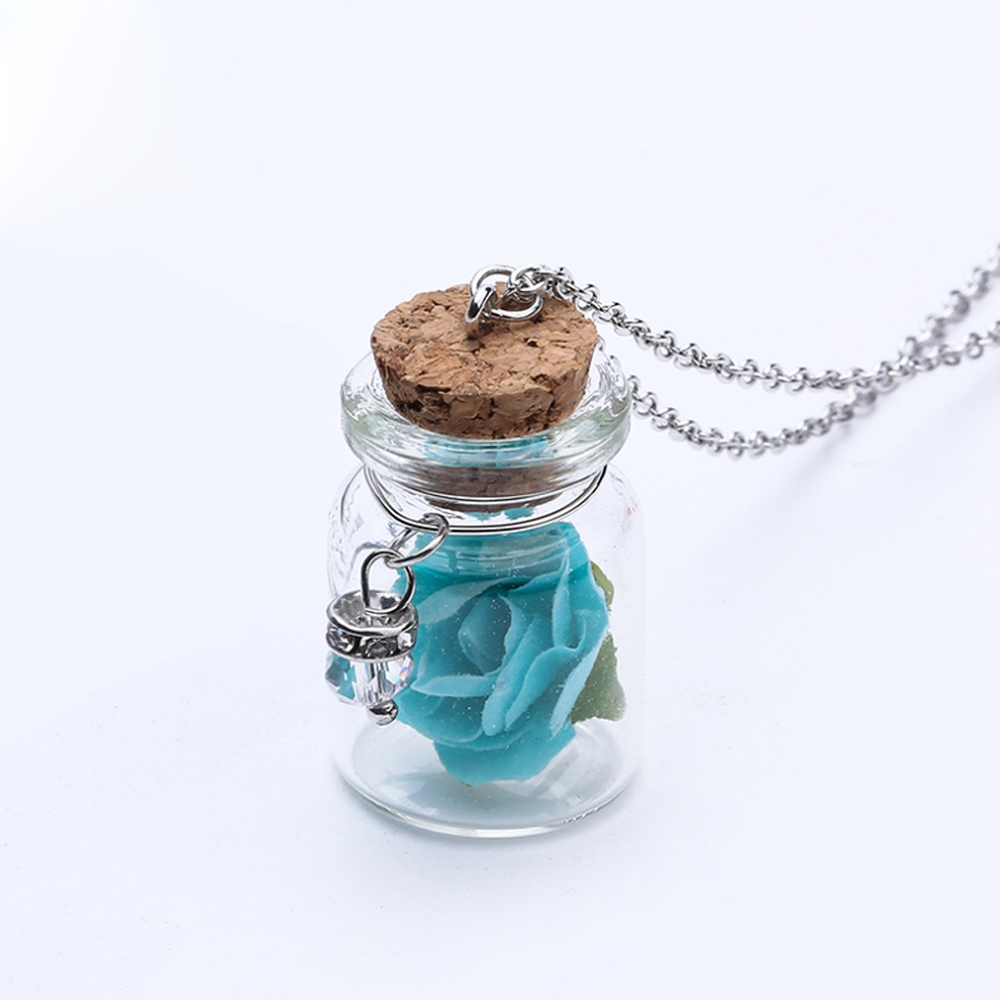 product-Glass Bottle Custom Women Pendant Jewelry Fashion Real Rose Necklace-BEYALY-img-3