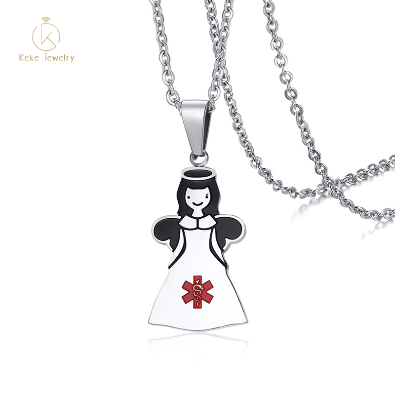 Factory wholesale customizable stainless steel female angel jewelry