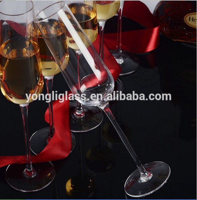 Hot led champagne glass, wholesale glass champagne flute