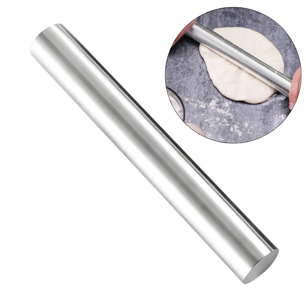 Kitchen Baking Stainless Steel Household Dough Rolling Stick Pressing Stick Flour Stick Rolling Pin