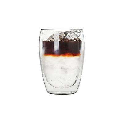 Simple Double-layer Heat Insulation Transparent Glass Cold and Hot Coffee Cup Creative Round Espresso Cup