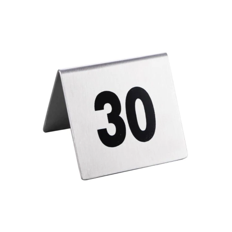 Restaurant Hotel Commercial Black/Red Mental Stainless Steel Plates Table Numbers