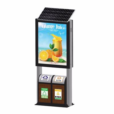 High quality advertising solar light box with trash can