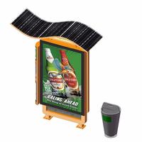 Outdoor street dustbin advertising garbage bin solar trash bin with light box