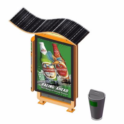 Outdoor street dustbin advertising garbage bin solar trash bin with light box