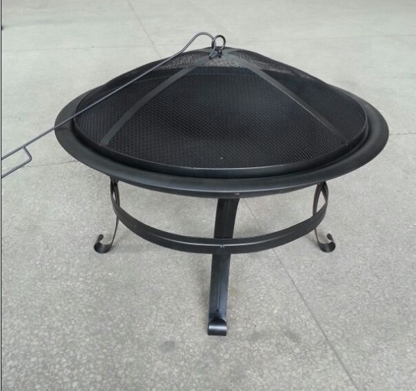 30" Steel Outdoor Round Pop-up Fire Pit BBQ Grill for Garden-Longzhao BBQ