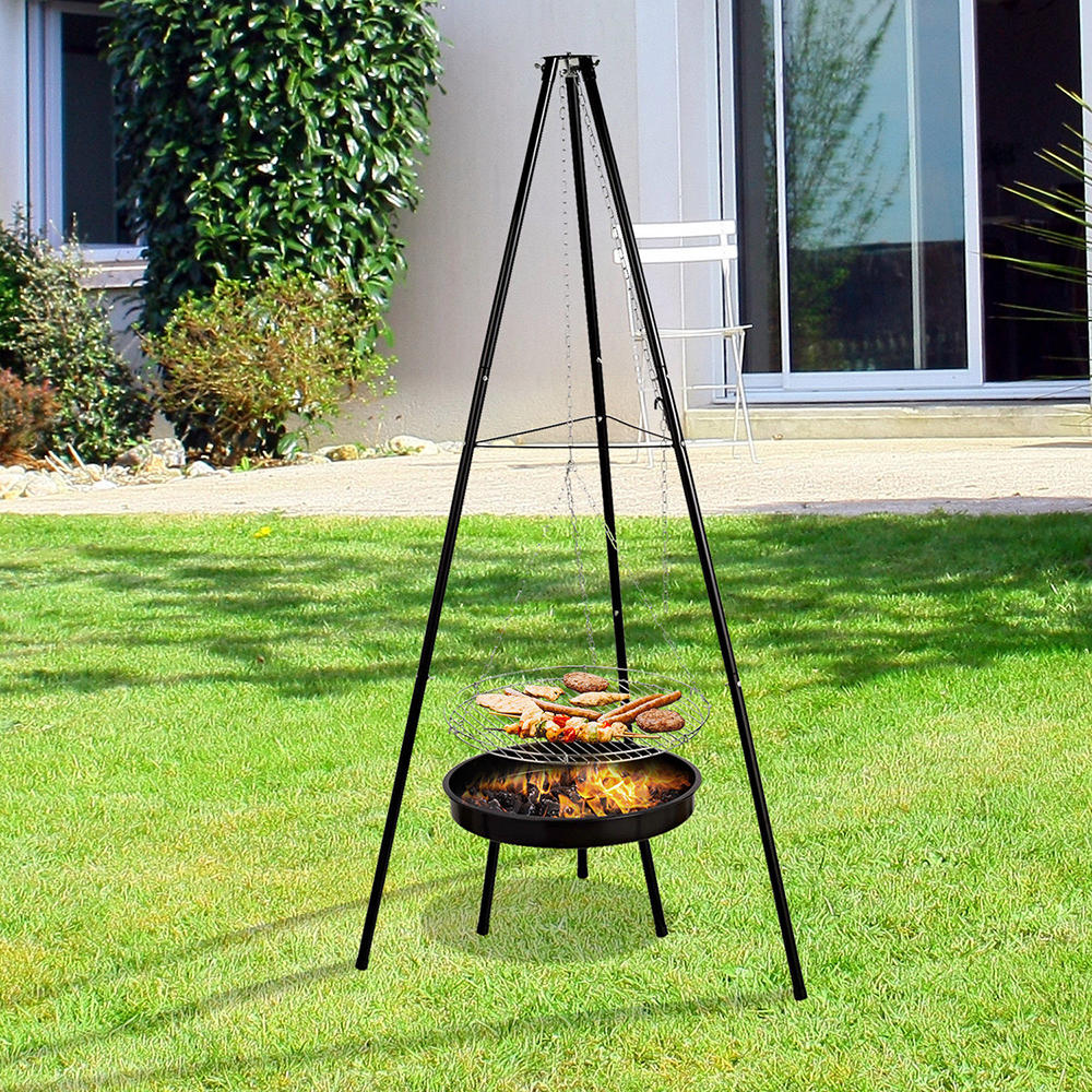 Outdoor Hanging Charcoal Grill Barbecue, Hanging Bbq Fire Pit