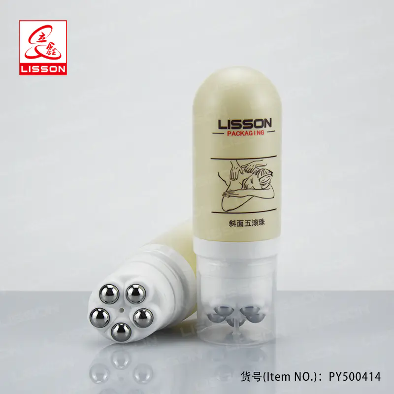 120ml empty custom Best skincare roller ball Massage Plastic PE bottle for Face Cleanser