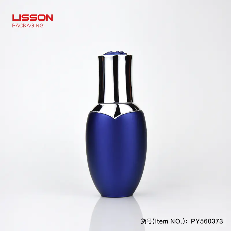 50ml luxury gold colour round bottom airless cosmetic bottle