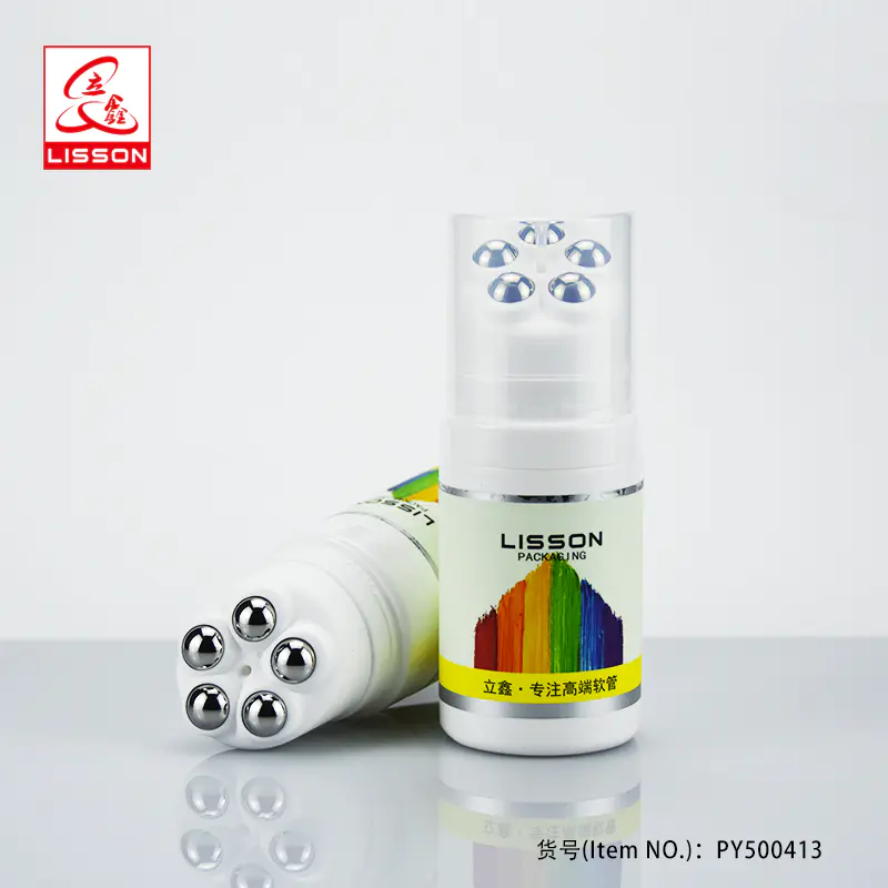 120ml empty custom Best skincare roller ball Massage Plastic PE bottle for Face Cleanser