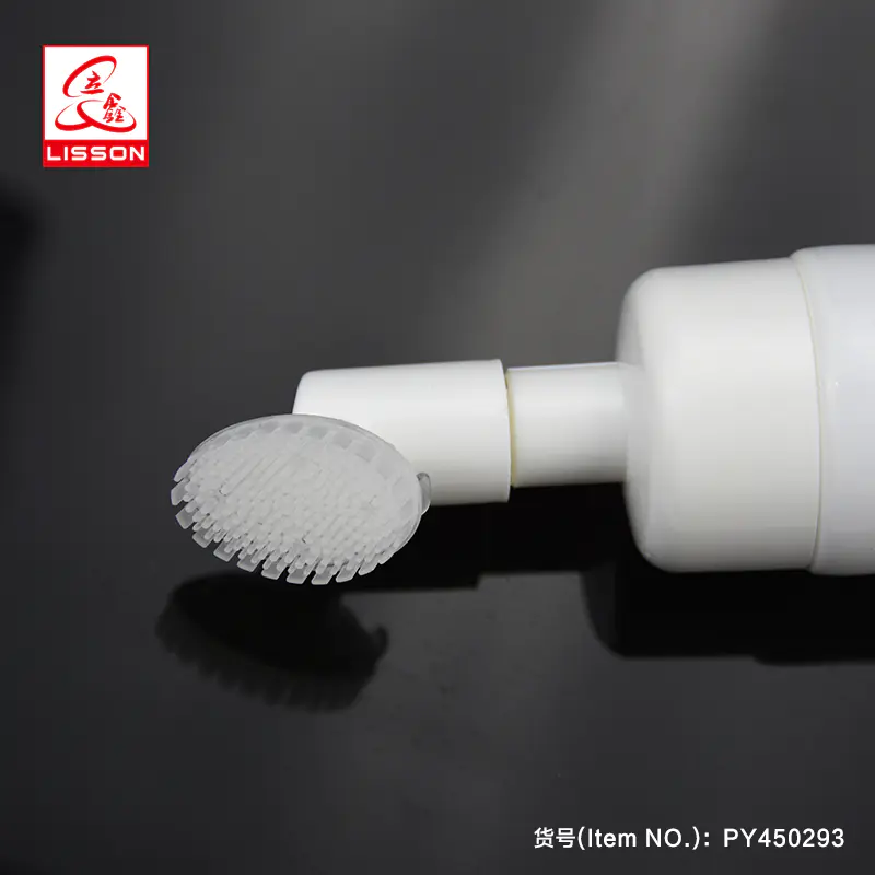 Empty Facial Cleaner Soft Brush Cosmetic Plastic bottle Packaging With Soft Brush Head