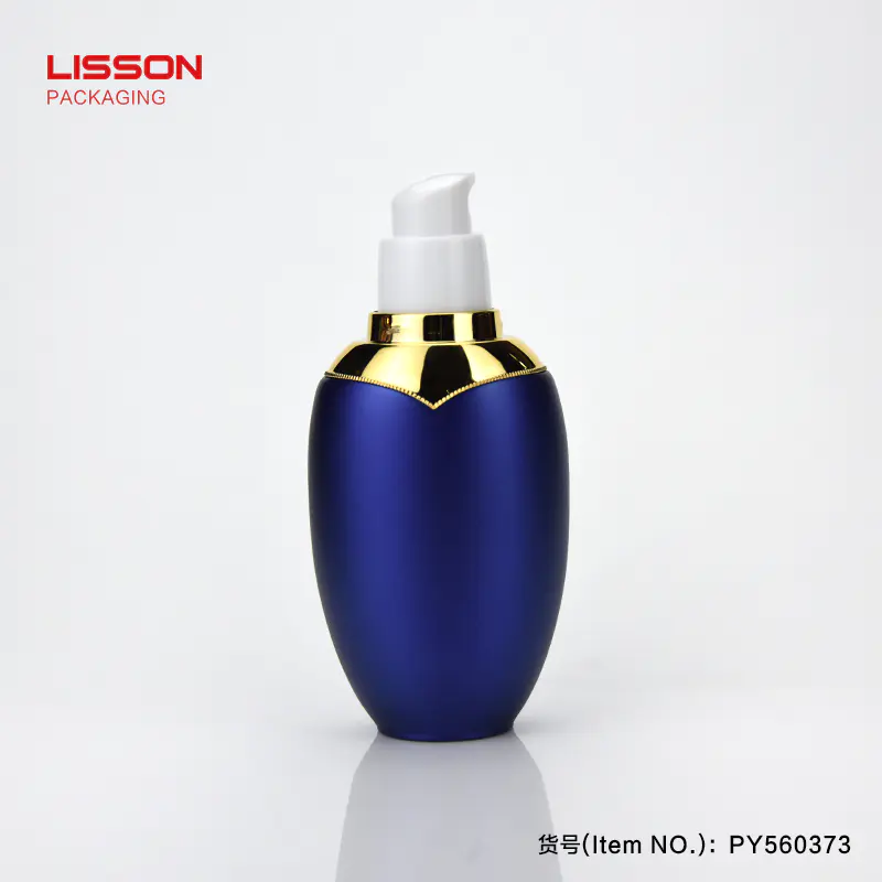 50ml luxury gold colour round bottom airless cosmetic bottle