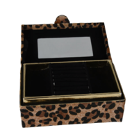 Fashionable High Quality Size Custom Velvet Necklace Ring Earring Travel Carrying Box Organizer Jewelry Case with Mirror
