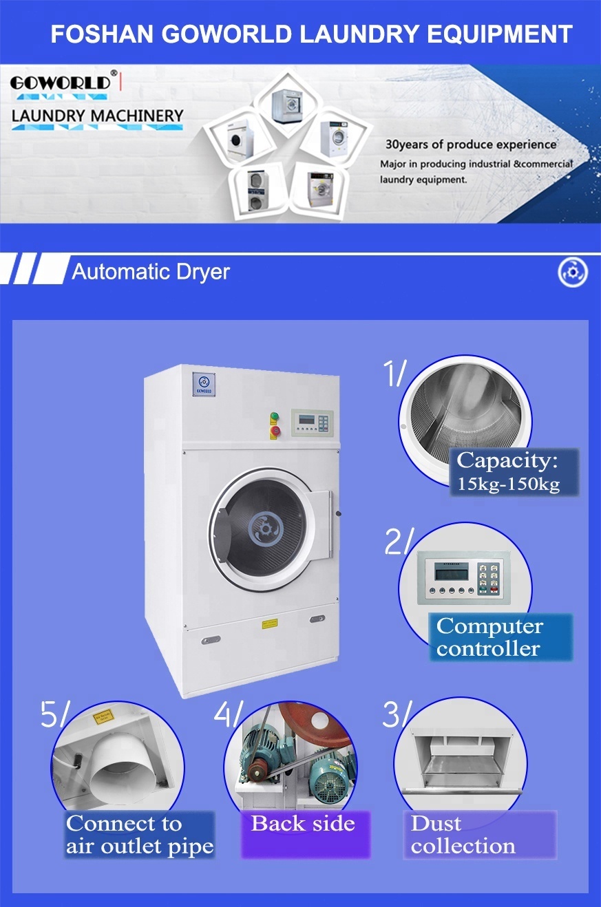 25kg Steam heat hotel use industrial dryer,laundry drying machine