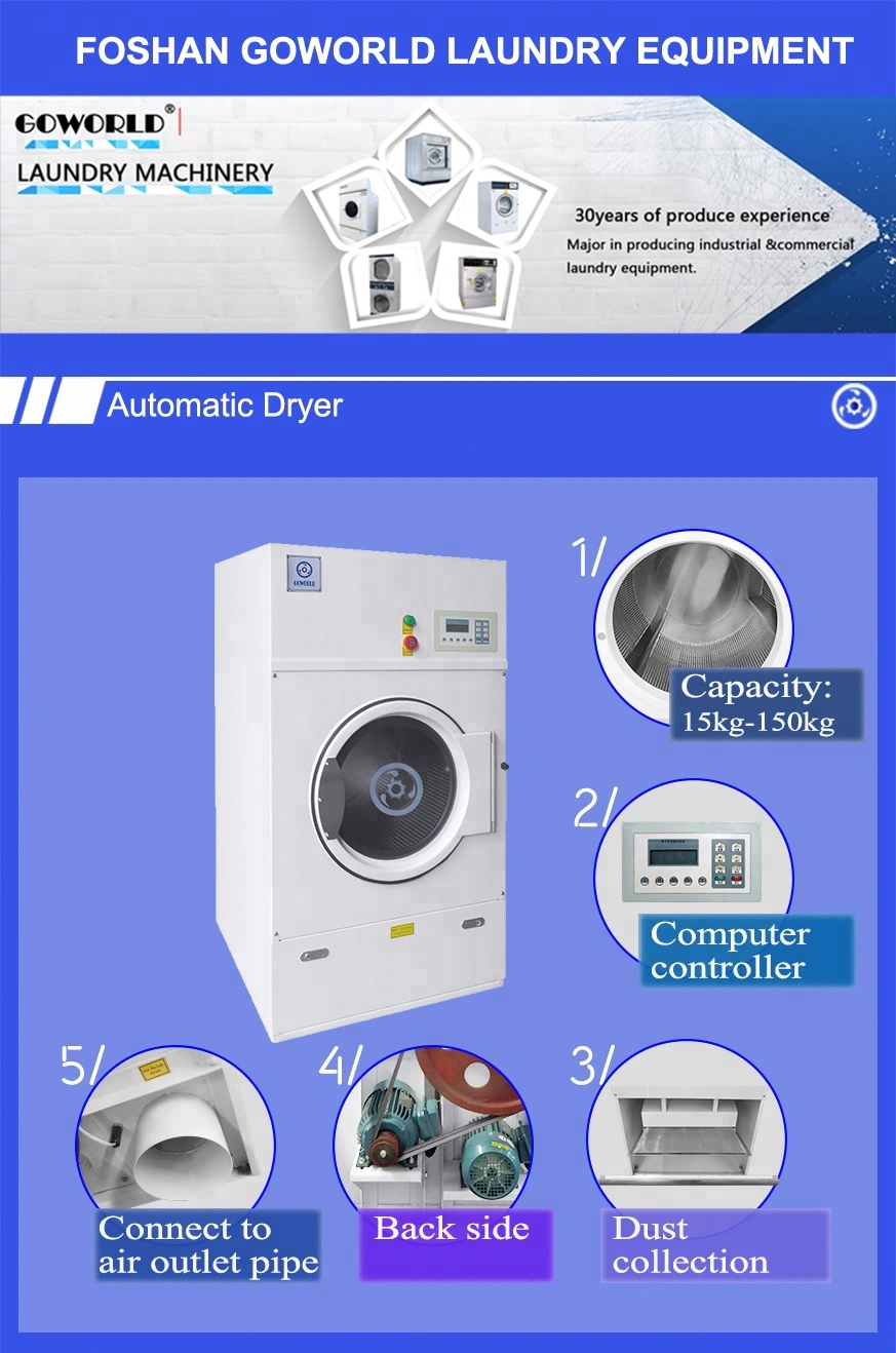 25kg Steam heat hotel use industrial dryer,laundry drying machine