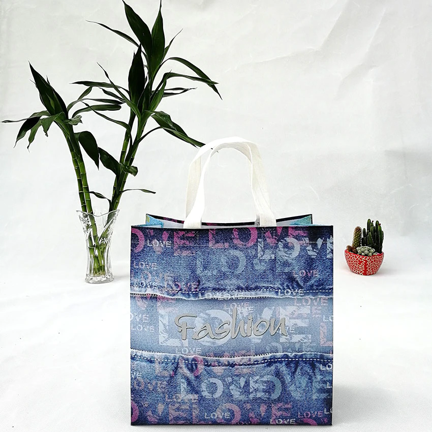 printed bag pp nonwoven grocery bag shopping bag with color