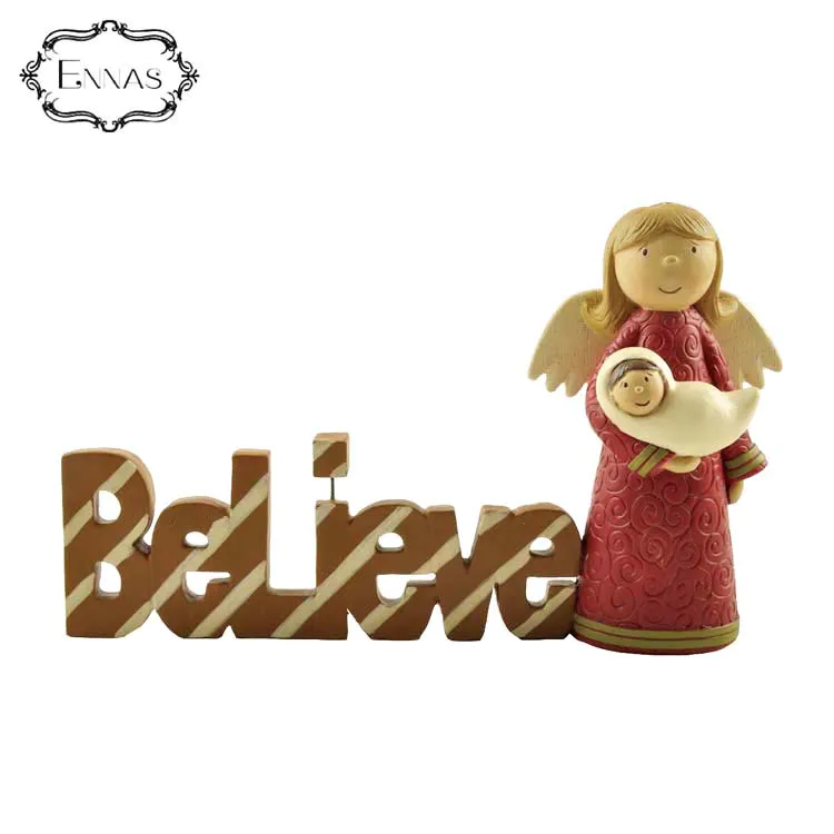 'believe' angel jesus figure modern craft sculpture cathedral display