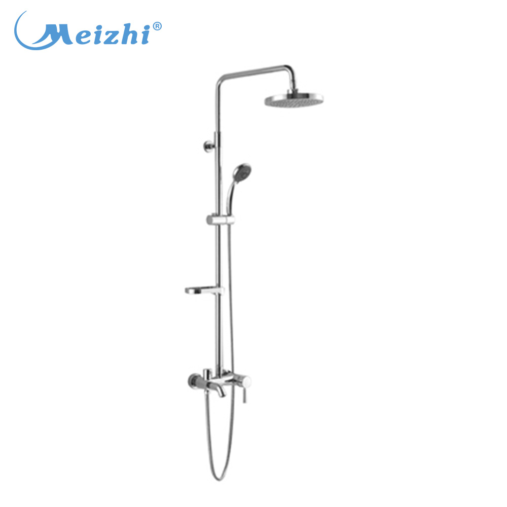 Economic Classic Chrome bathroom single lever bath rain shower faucet set