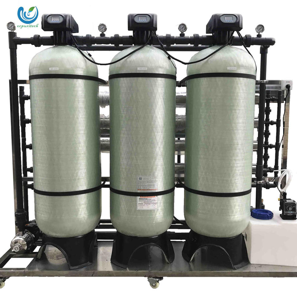 2T/H FRP tank material 4080 membrane housing reverse osmosis system for mineral drinking and juice water treatment plant