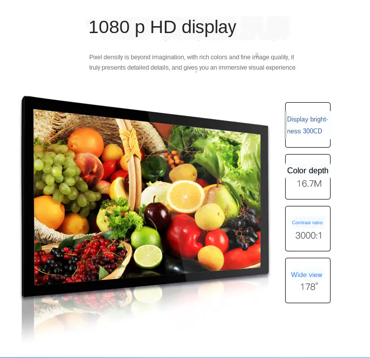 Chinese factory LED stand wall mount touch screen monitor lcd advertising display wifi for cloth store