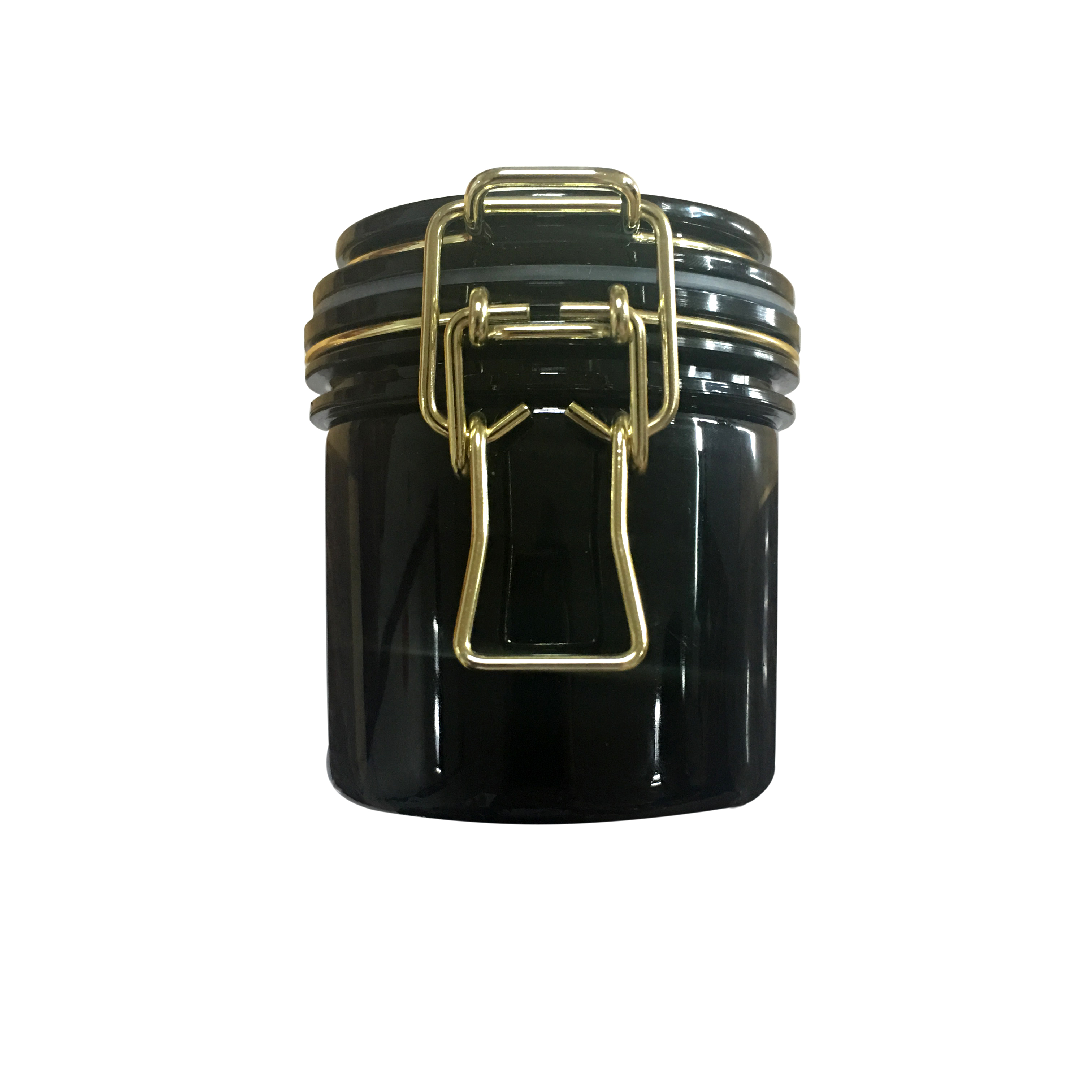 Pot hermétique de mise en conserve cosmétique en plastique de masque de nourriture d'ANIMAL FAMILIER noir avec le fermoir de Glod