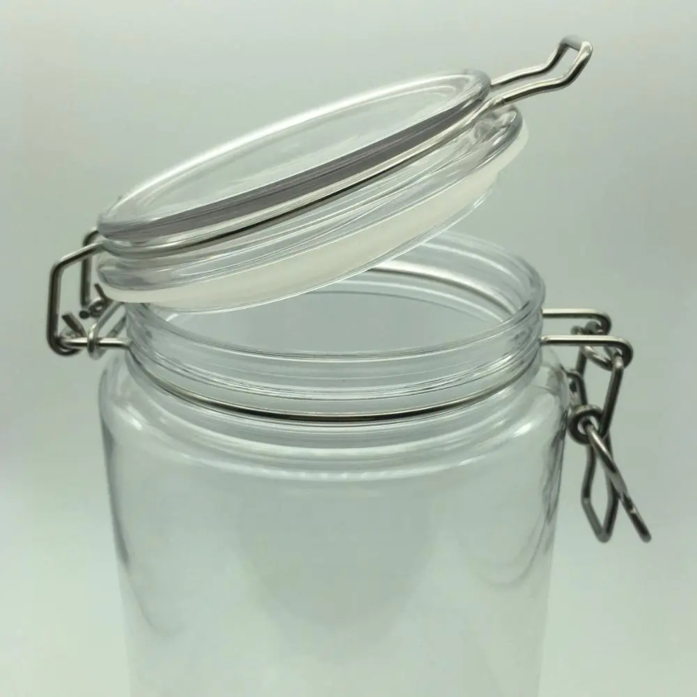 SGS 2L 2000ml clear candy container Round Shape PET Plastic Airtight Jars