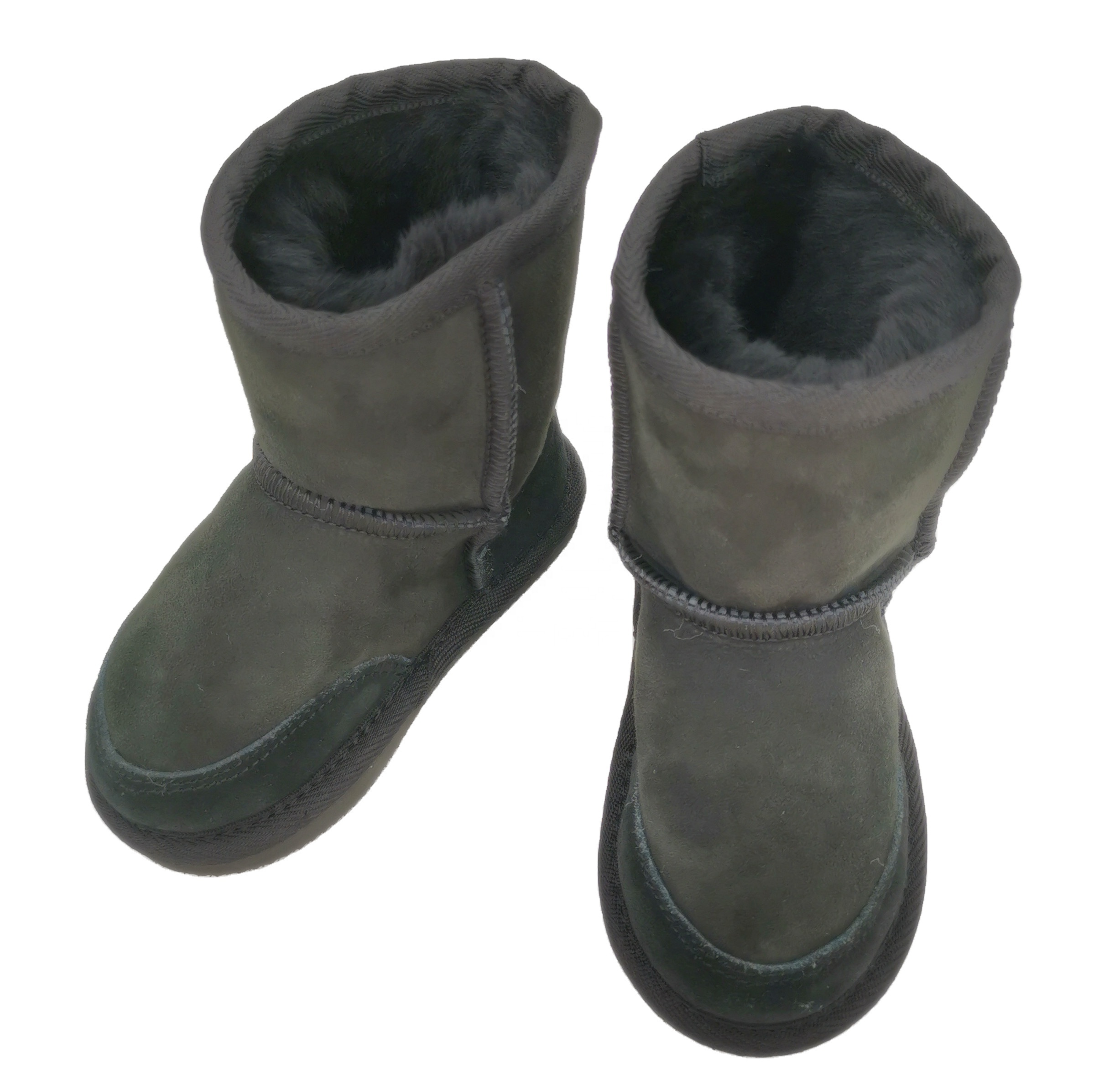 HQB-KS001 OEM customized premium quality winter thermal classic style genuine sheepskin boots for children.