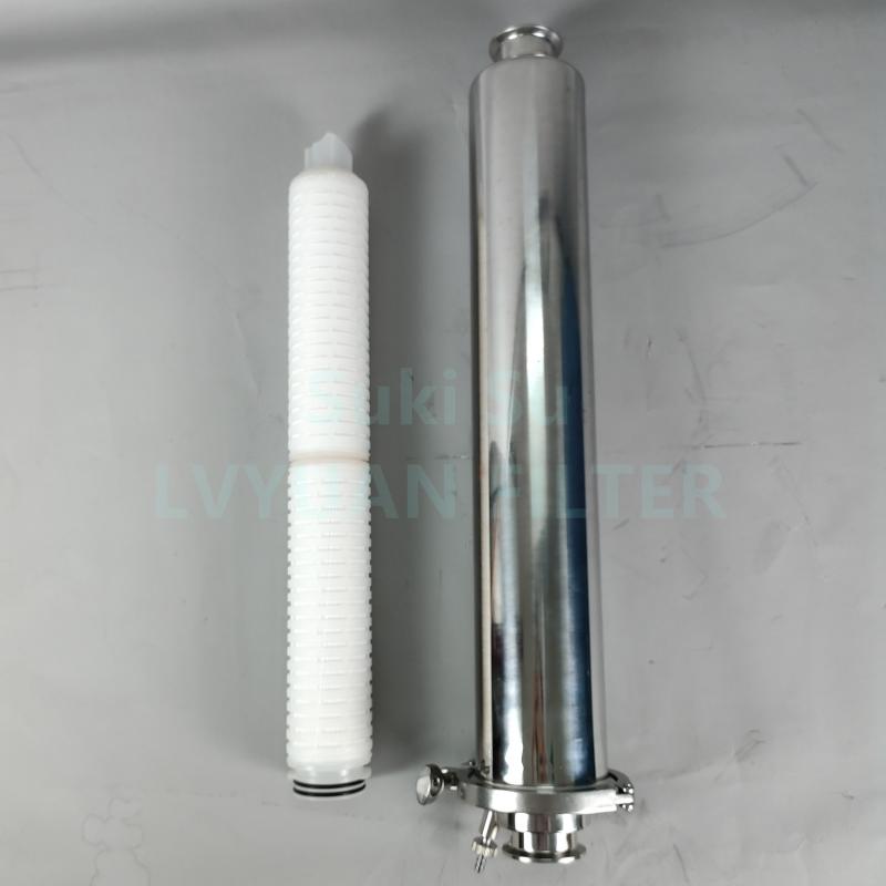 Pharmacy industry tank vent filtration 0.1 0.2 5 Micro Membrane pleated Polypropylene PP PTFEWater Air Tank Filter cartridge