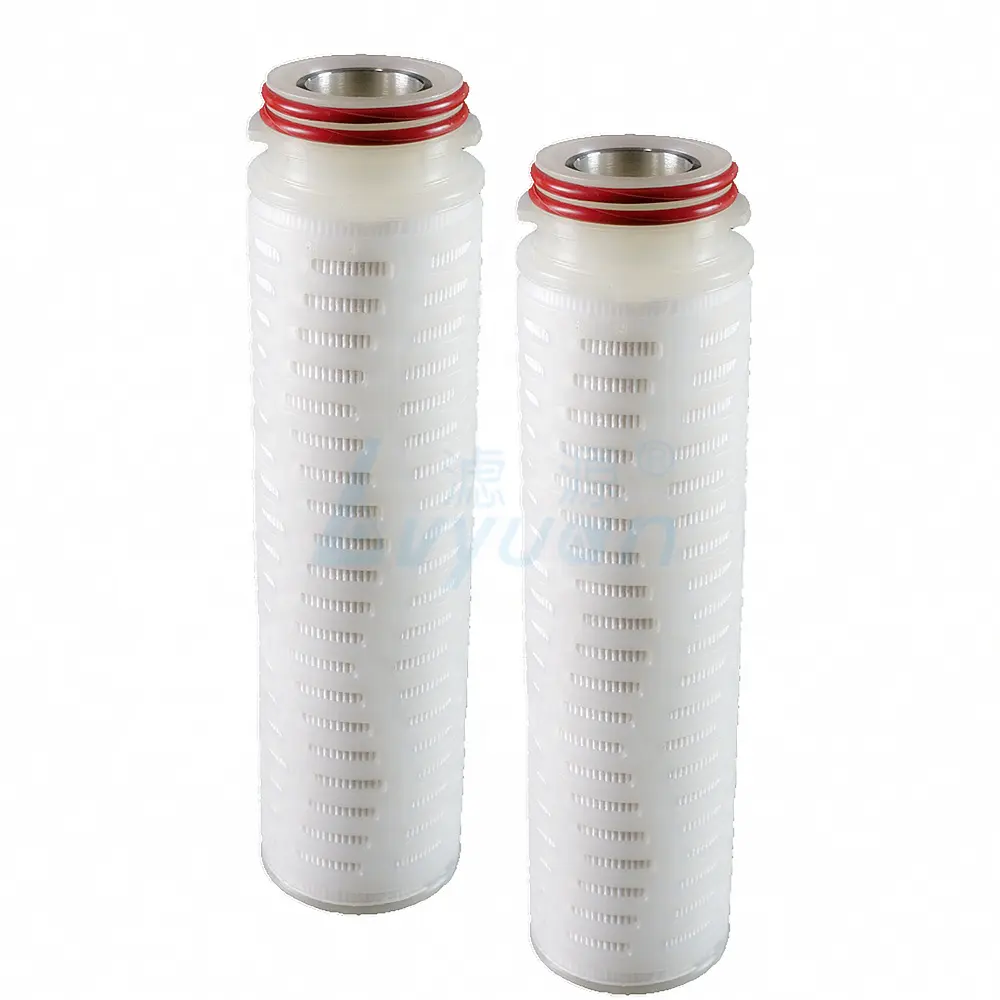 Chemical industry filter 10/20/30/40 inch pvdf cartridge filter with 0.1 0.45 microns membrane pleated media