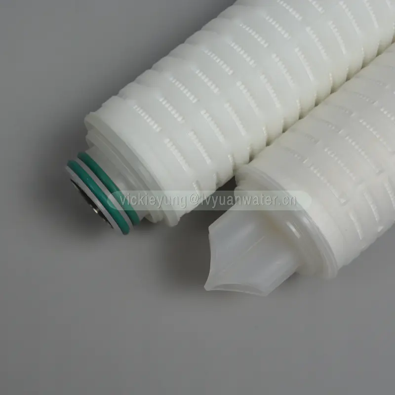 High quality 0.1 microns 10 20 inch pleated PP Nylon membrane filter cartridge for wine/liquid/ro/chemical filter treatment