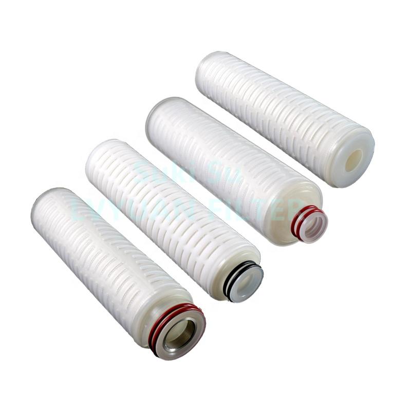 Micron Pleated PTFE membrane filtration 1 /10 microns liquid water filter ptfe pleated filter cartridge