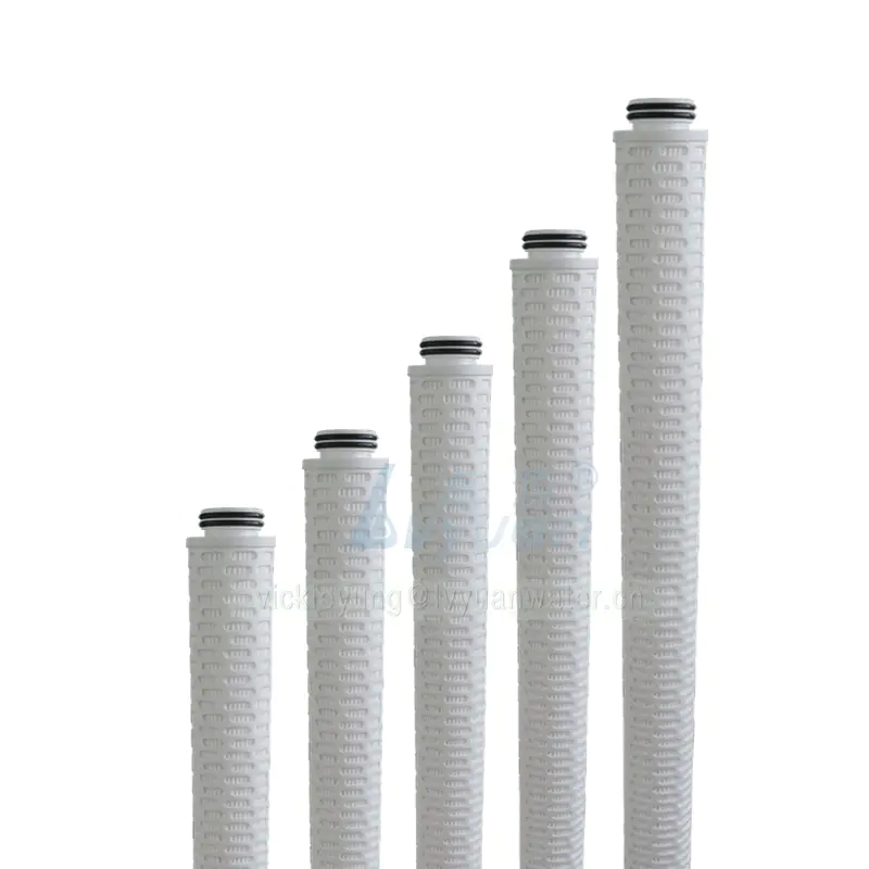 10/20/30/40 inch glass fiber/PP material 222/fin/flat pleated liquid filter cartridge for drinking water treatment