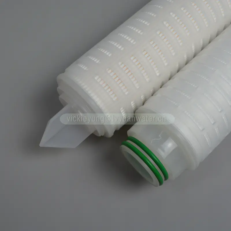0.2 microns pleated membrane fiber 10 20 30 40 inch pleated water filter with DOE thread connector
