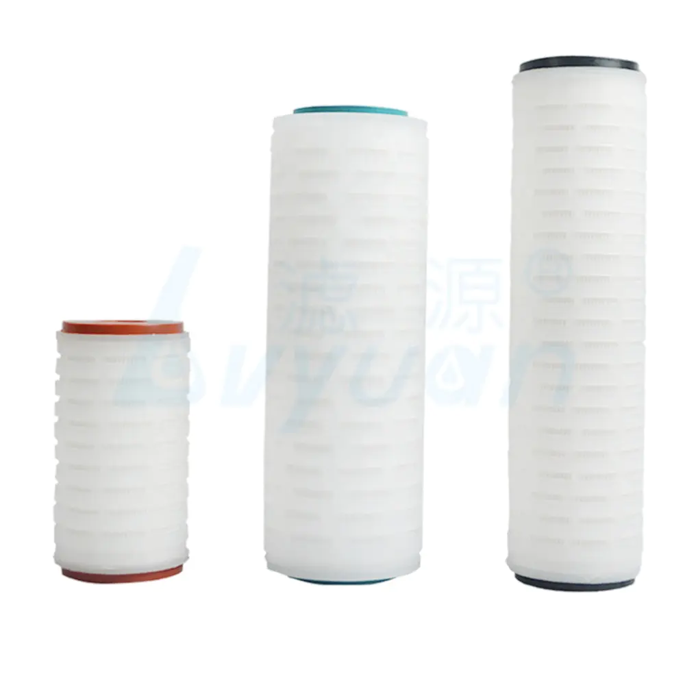 Double open 10 inch pp pleated water filter element 1 micron install in single cartridge filter housing