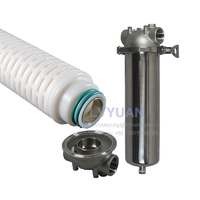 Microporous PP PTFE PES membrane 0.2 micron pleated water filter for 10" 20" stainless steel single housing