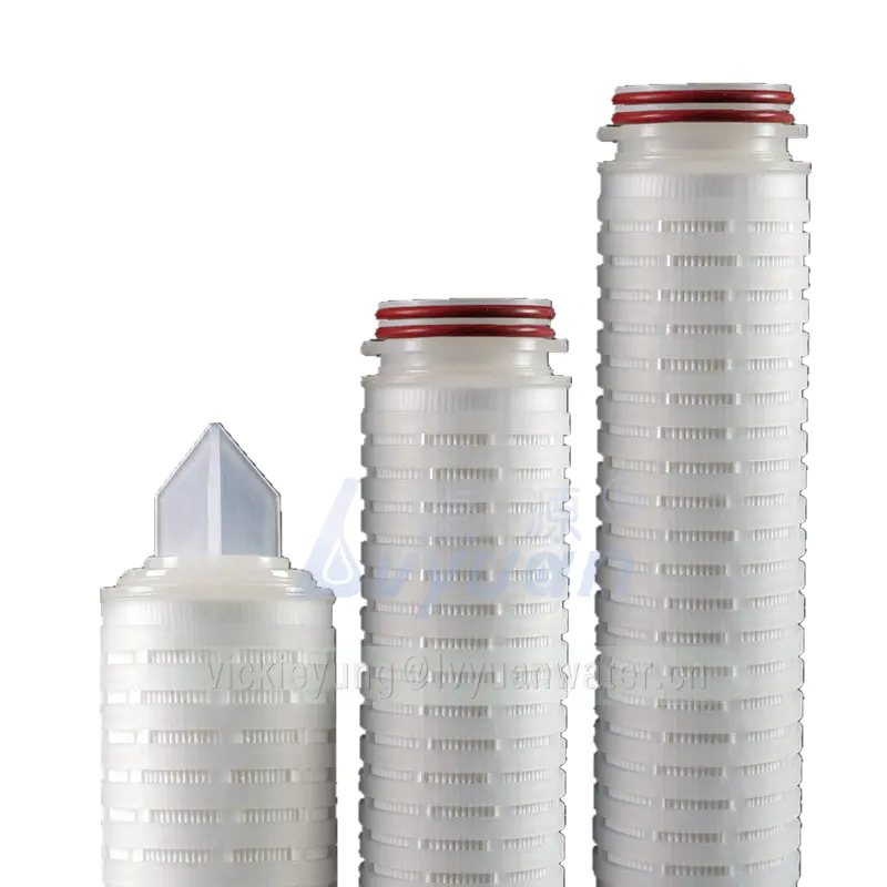 Liquid/Wine/beer/beverage filter polypropylene pleated membrane 10 inch sediment pleated filter cartridge with plastic core