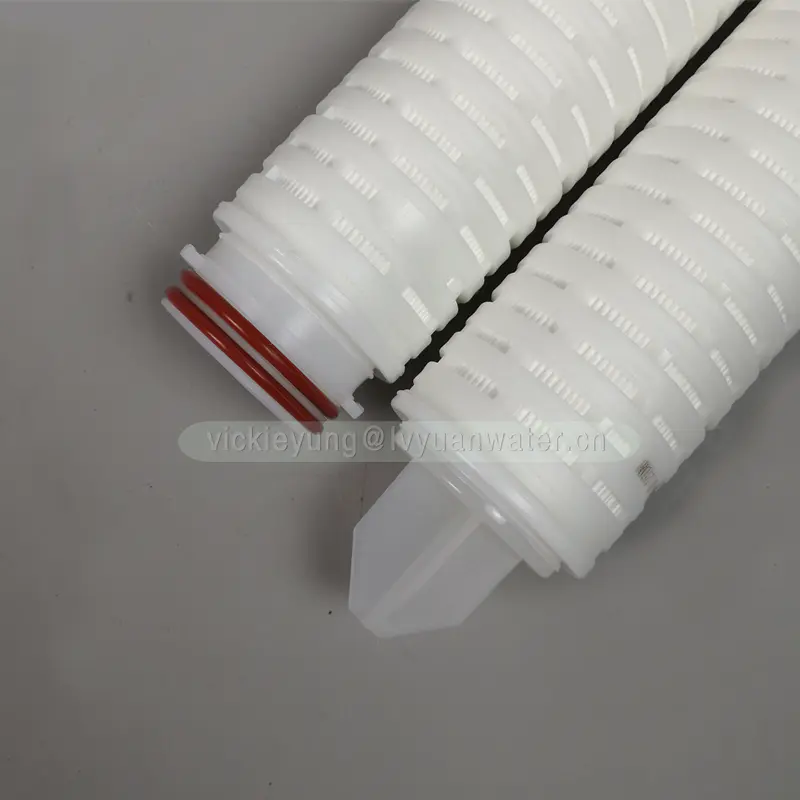 0.2 microns pleated membrane fiber 10 20 30 40 inch pleated water filter with DOE thread connector