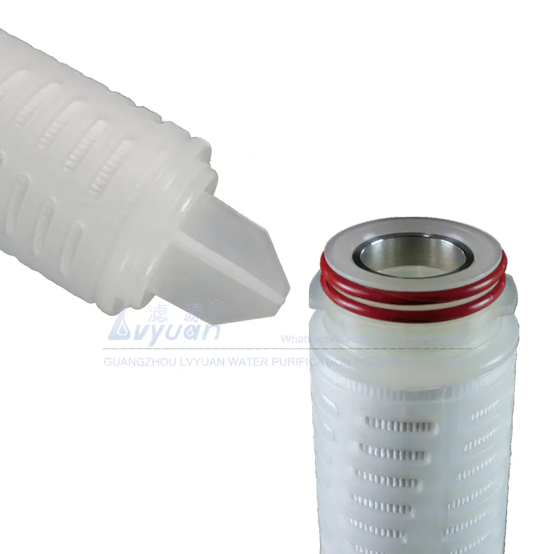 10 20 30 inch PP/PES/PTFE/Nylon/PVDF pleated cartridge filter with 0.45 micron pleated membrane