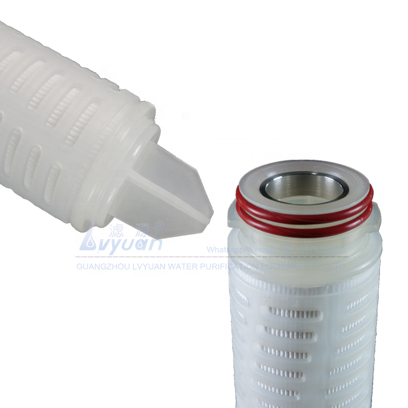 10 20 inch PP/PTFE/PES/PVDF/Nylon microporous membrane folding filter cartridge for 0.45 microns pure water filter treatment