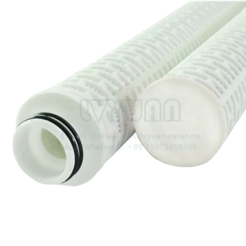 10/20/30/40 inch glass fiber/PP material 222/fin/flat pleated liquid filter cartridge for drinking water treatment