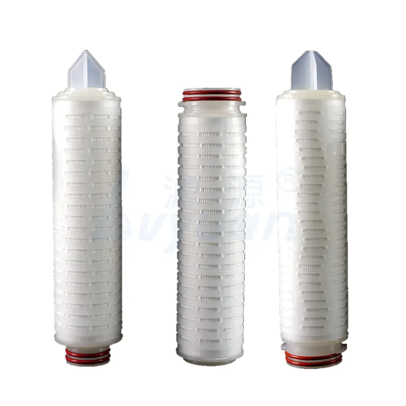 Stainless steel filter housing use 10 micron pleated membrane absolute filter cartridge for mineral RO water plant