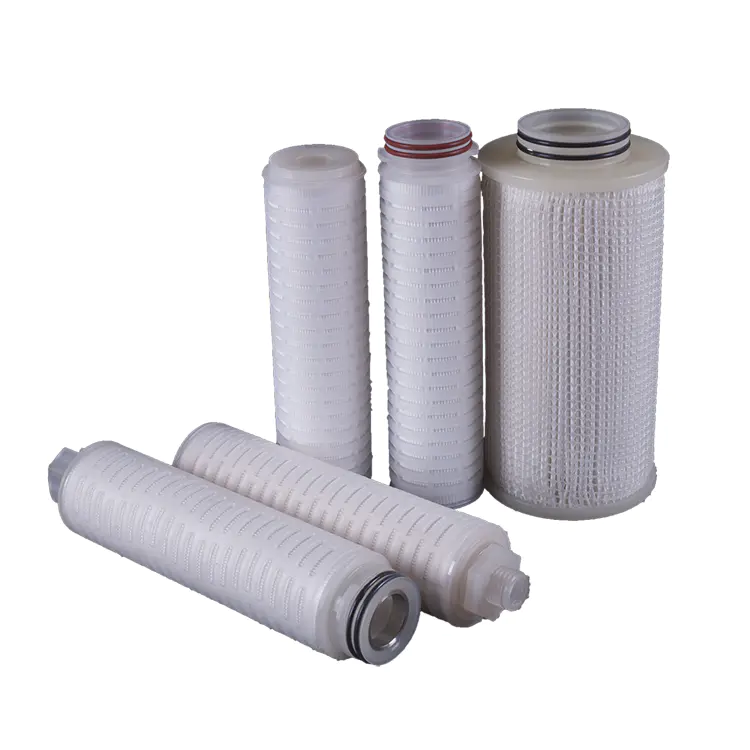Chemical industrial PP PTFE PES PVDF 10 micron filter cartridge 0.2 micronpleated media membrane