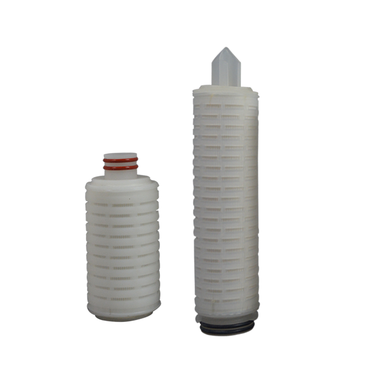 DOE SOE end cover PP/PTFE/PES/PVDF membrane cartridge filter 0.1 micron pleated cartridge filter