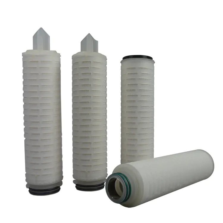 DOE SOE end cover PP/PTFE/PES/PVDF membrane cartridge filter 0.1 micron pleated cartridge filter