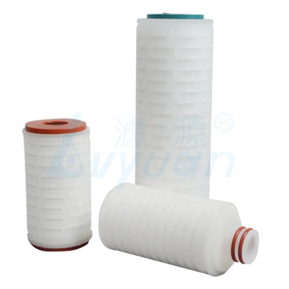 Absolute rated nylon/pp/pvdf/ptfe/pes pleated filter cartridge for food and beverage industry
