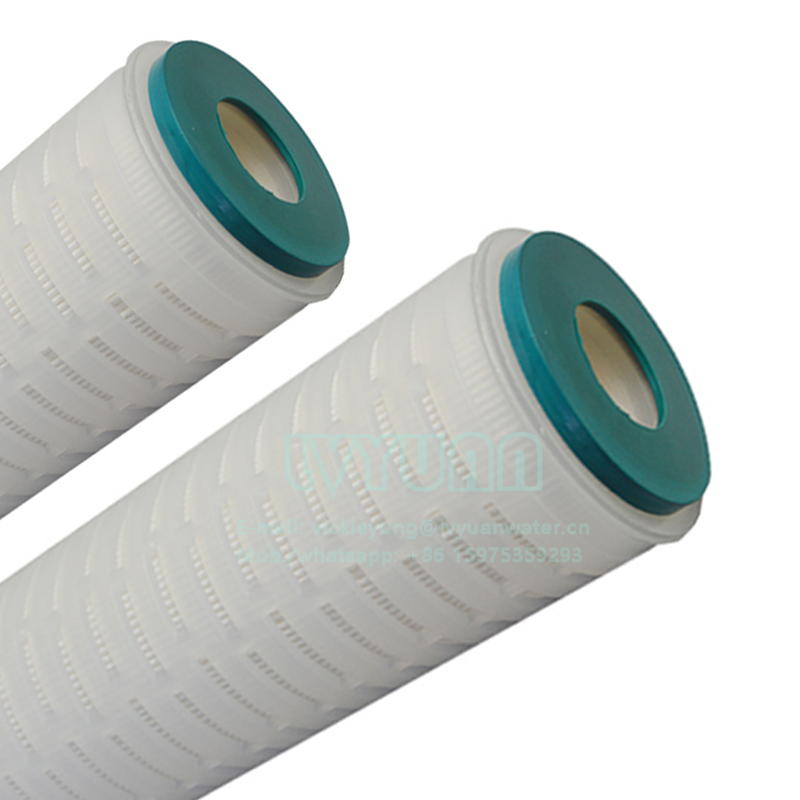 Oil folded filter 10/20/30/40/50 inch 1 microns pleated fiberglass filter cartridge with PP plastic core 222 O rings