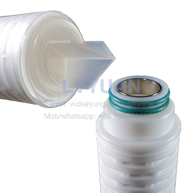 PP/PTFE/PVDF/Nylon membrane pleated microns filter water pleated filter cartridge for water treatment plant replacement